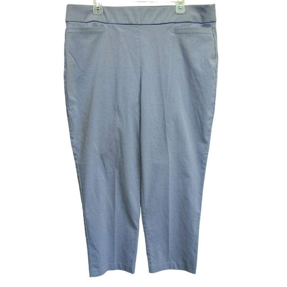 Alfred Dunner Light Blue Pull-On Comfort Stretch Pants Sz 16 Smooth Fit
